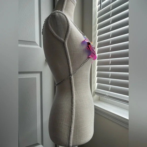 Dolls Kill Yin & Yang Iridescent Vinyl Flower Harness - Picture 4 of 6